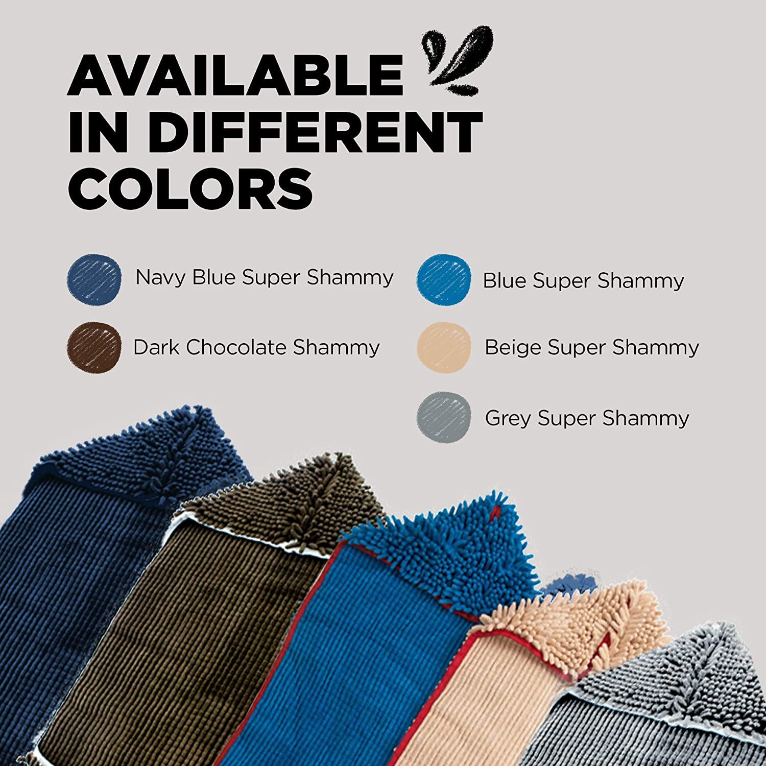 Soggy Doggy Super Shammy Microfiber Chenille Towel for Efficient Dog Drying and Paw Cleaning - Quick-Drying with Convenient Hand Pockets (Gray, 31” x 14”)