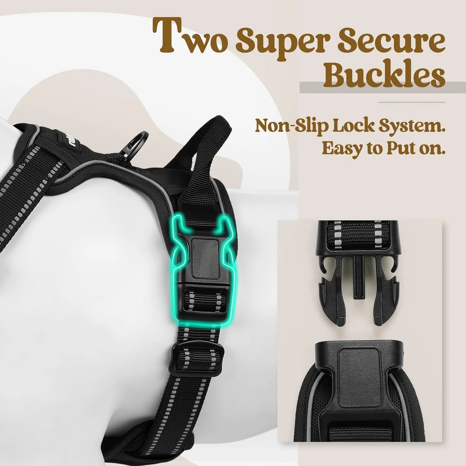 Premium No-Pull Dog Harness for Large Dogs – Adjustable Reflective Oxford Vest with Soft Padding, Dual Leash Clips, Heavy-Duty Control Handle for Walking, Training & Hiking, Black