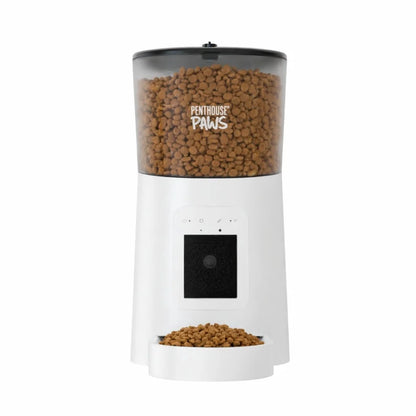 Smart Automatic Pet Feeder with 1080P Camera, 6L WiFi Dog & Cat Food Dispenser, App-Controlled Scheduled Feeding, 2-Way Audio, Backup Battery, Anti-Jam Technology, Easy-to-Clean Design, Black