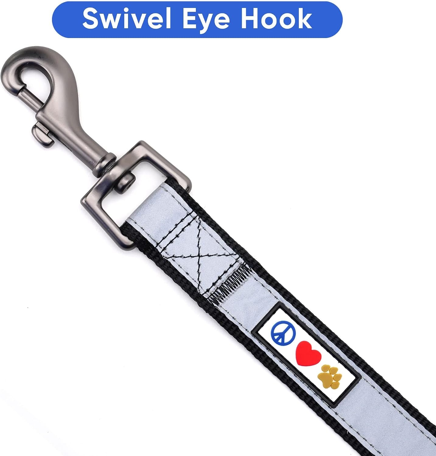 Personalized Dog Leash 6 FT, Custom Embroidered Name & Phone Number, Reflective Dog Lead with Soft Padded Handle, Heavy Duty Walking Leash for Large, Medium & Small Dogs, Black